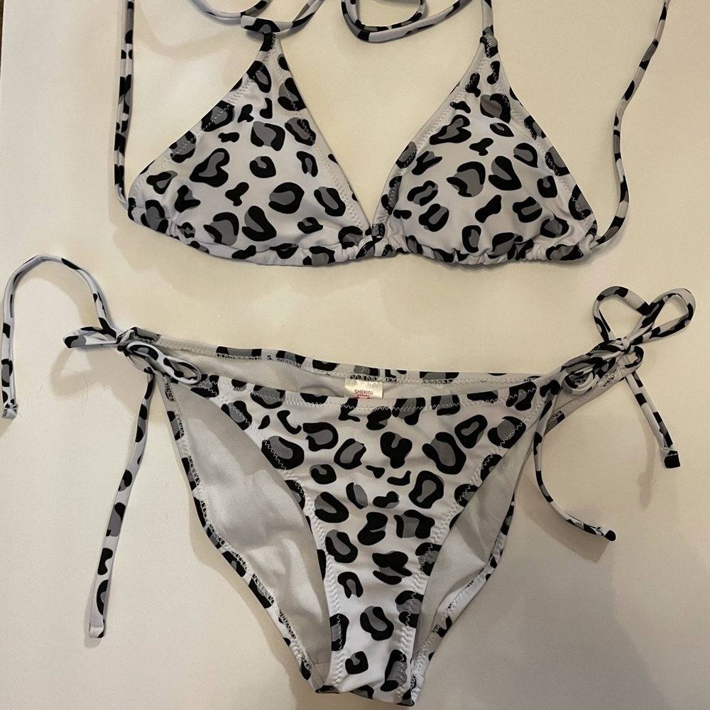New Shekini white black & grey  bikini small